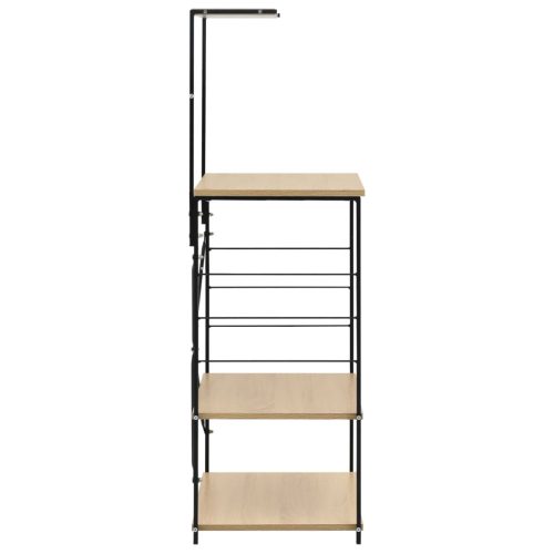  fekete-tölgyszínű szerelt fa mikrosütő szekrény 60x39,6x123 cm