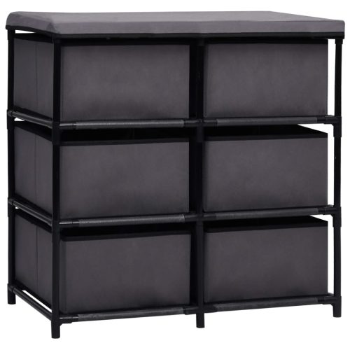  szürke acél tárolószekrény 6 fiókkal 55 x 29 x 55 cm