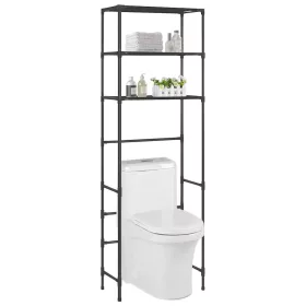    3 szintes fekete WC feletti tárolóállvány 53 x 28 x 169 cm
