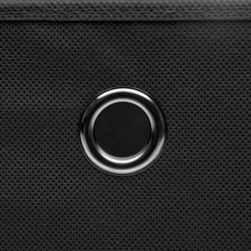  10 db fekete szövet tárolódoboz fedéllel 32 x 32 x 32 cm