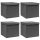  4 db szürke szövet tárolódoboz fedéllel 32 x 32 x 32 cm