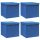   4 db kék szövet tárolódoboz fedéllel 32 x 32 x 32 cm