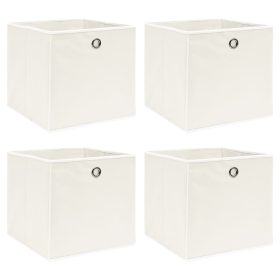  4 db fehér szövet tárolódoboz 32 x 32 x 32 cm