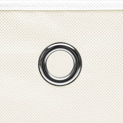  4 db fehér szövet tárolódoboz fedéllel 32 x 32 x 32 cm