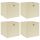  4 db krémszínű szövet tárolódoboz 32 x 32 x 32 cm