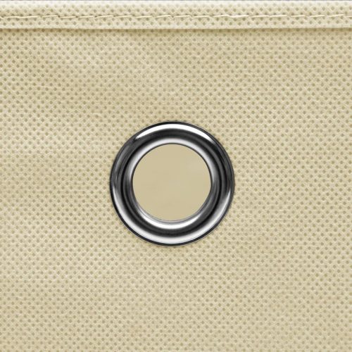  4 db krémszínű szövet tárolódoboz 32 x 32 x 32 cm