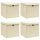   4 db krémszínű szövet tárolódoboz fedéllel 32 x 32 x 32 cm
