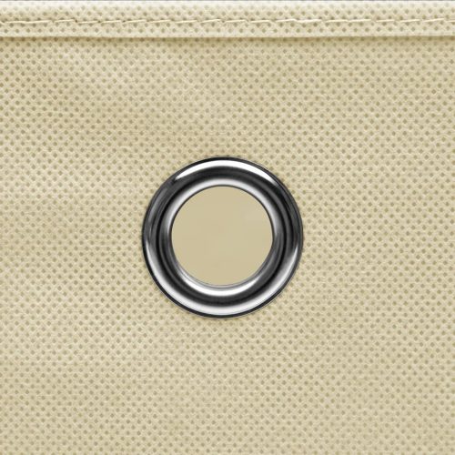  10 db krémszínű szövet tárolódoboz fedéllel 32 x 32 x 32 cm