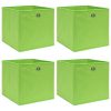  4 db zöld szövet tárolódoboz 32 x 32 x 32 cm