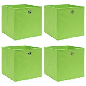  4 db zöld szövet tárolódoboz 32 x 32 x 32 cm