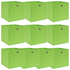  10 db zöld szövet tárolódoboz 32 x 32 x 32 cm