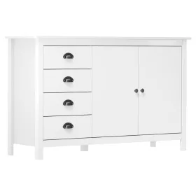    Hill fehér tömör fenyőfa tálalószekrény 130 x 40 x 80 cm