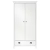  Hill fehér 2 ajtós tömör fenyőfa ruhásszekrény 89 x 50 x 170 cm