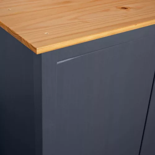  Hill szürke 3 ajtós tömör fenyőfa ruhásszekrény 127x50x170 cm