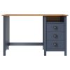  Hill szürke 3 fiókos tömör fenyőfa íróasztal 120 x 50 x 74 cm