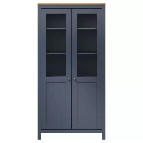  Hill szürke tömör fenyőfa tálalószekrény 85 x 37 x 170,5 cm