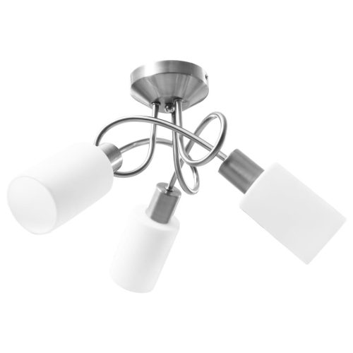  fehér kerámia lámpaernyős mennyezeti lámpa 3 db E14-es izzóhoz