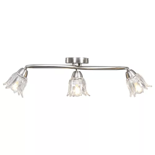  átlátszó üveg lámpaernyős mennyezeti lámpa 3 db E14-es izzóhoz