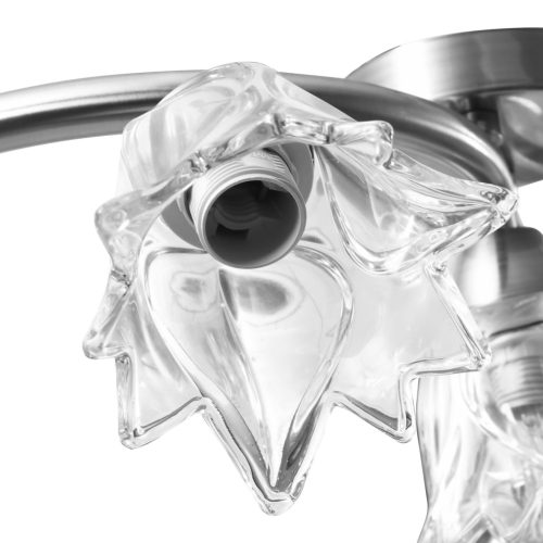  átlátszó üveg lámpaernyős mennyezeti lámpa 5 db E14-es izzóhoz