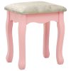  rózsaszín császárfa fésülködőasztal-szett ülőkével 50x59x136 cm