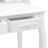  fehér császárfa fésülködőasztal-szett ülőkével 75 x 69 x 140 cm
