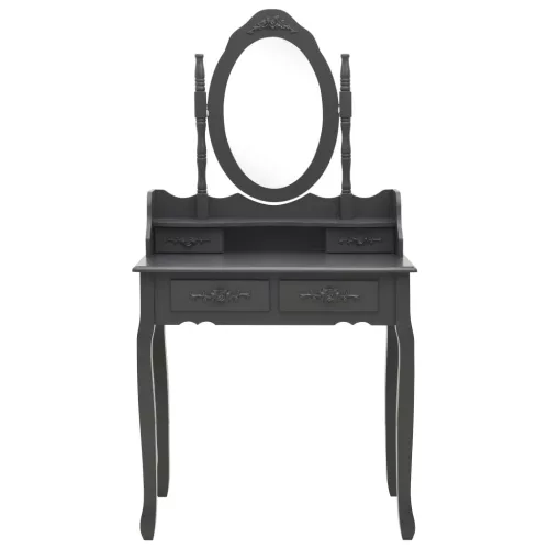  szürke császárfa fésülködőasztal-szett ülőkével 75x69x140 cm