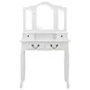  fehér császárfa fésülködőasztal-szett ülőkével 80 x 69 x 141 cm