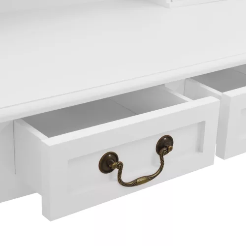  fehér császárfa fésülködőasztal-szett ülőkével 80 x 69 x 141 cm