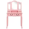  rózsaszín császárfa fésülködőasztal-szett ülőkével 80x69x141 cm