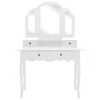  fehér császárfa fésülködőasztal-szett ülőkével 100x40x146 cm