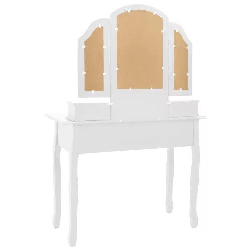  fehér császárfa fésülködőasztal-szett ülőkével 100x40x146 cm