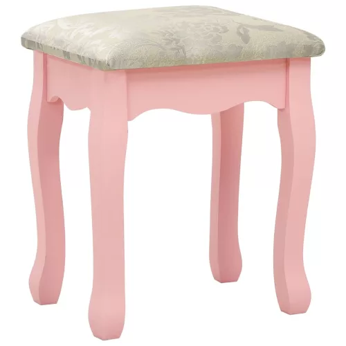  rózsaszín fésülködőasztal ülőkével és háromrészes tükörrel