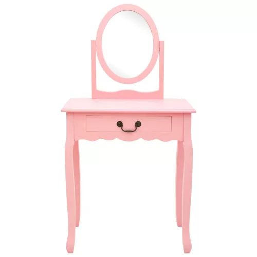  rózsaszín császárfa MDF fésülködőasztal ülőkével 65x36x128 cm