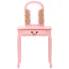  rózsaszín császárfa MDF fésülködőasztal ülőkével 65x36x128 cm