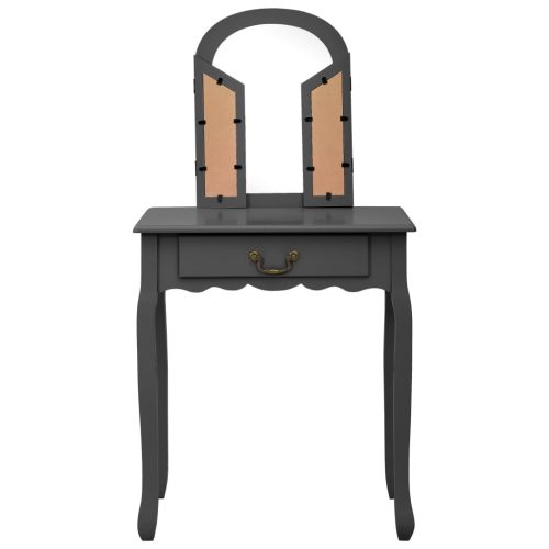  szürke császárfa MDF fésülködőasztal ülőkével 65x36x128 cm