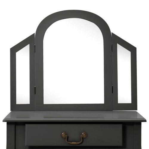  szürke császárfa MDF fésülködőasztal ülőkével 65x36x128 cm