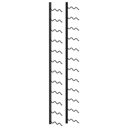  fekete vas falra szerelhető bortartó állvány 24 palacknak 