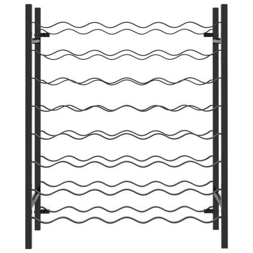  fekete fém bortartó állvány 48 palackhoz