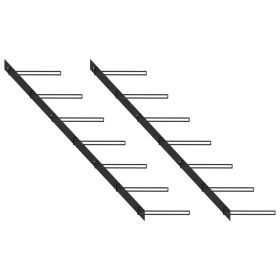    2 db fekete fém falra szerelhető bortartó állvány 14 palacknak