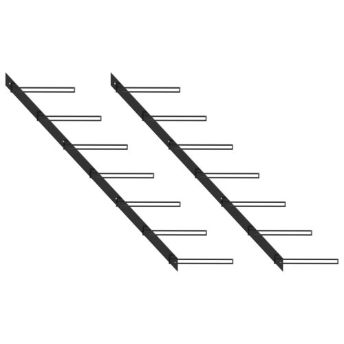  2 db fekete fém falra szerelhető bortartó állvány 14 palacknak