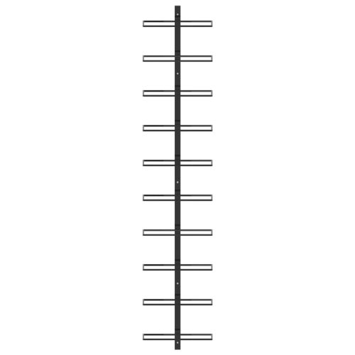  fekete fém falra szerelhető bortartó állvány 10 palacknak