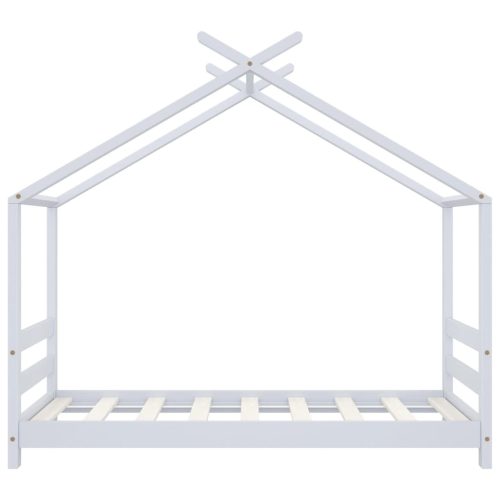  fehér tömör fenyőfa gyerekágy-keret 70 x 140 cm