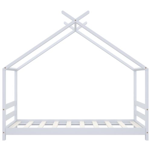  fehér tömör fenyőfa gyerekágy-keret 80 x 160 cm