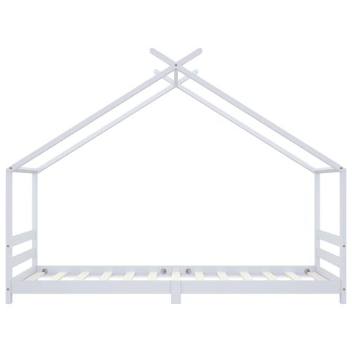  fehér tömör fenyőfa gyerekágy-keret 90 x 200 cm