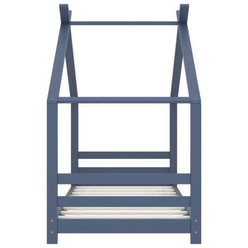  szürke tömör fenyőfa gyerekágy-keret 80 x 160 cm