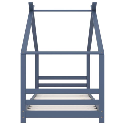  szürke tömör fenyőfa gyerekágy-keret 90 x 200 cm