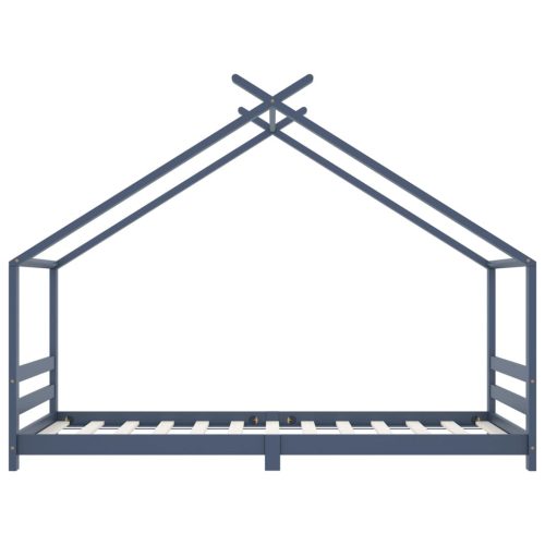  szürke tömör fenyőfa gyerekágy-keret 90 x 200 cm