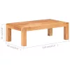  tömör akácfa dohányzóasztal mézszínű felülettel 110x60x35 cm