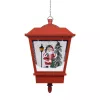  piros karácsonyi függőlámpa LED-ekkel és Mikulással 27x27x45 cm