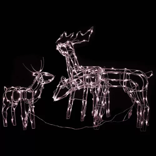  3 részes karácsonyi rénszarvas díszvilágítás 229 LED-del